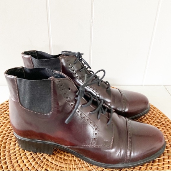 Ariat Ankle Boots, Size 7M Made In Brazil Leather  Burgundy Brown Shoes - Picture 4 of 7
